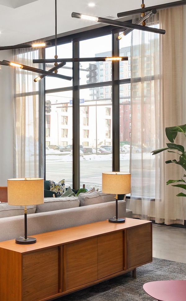 Modern Commercial Lobby with Large Windows